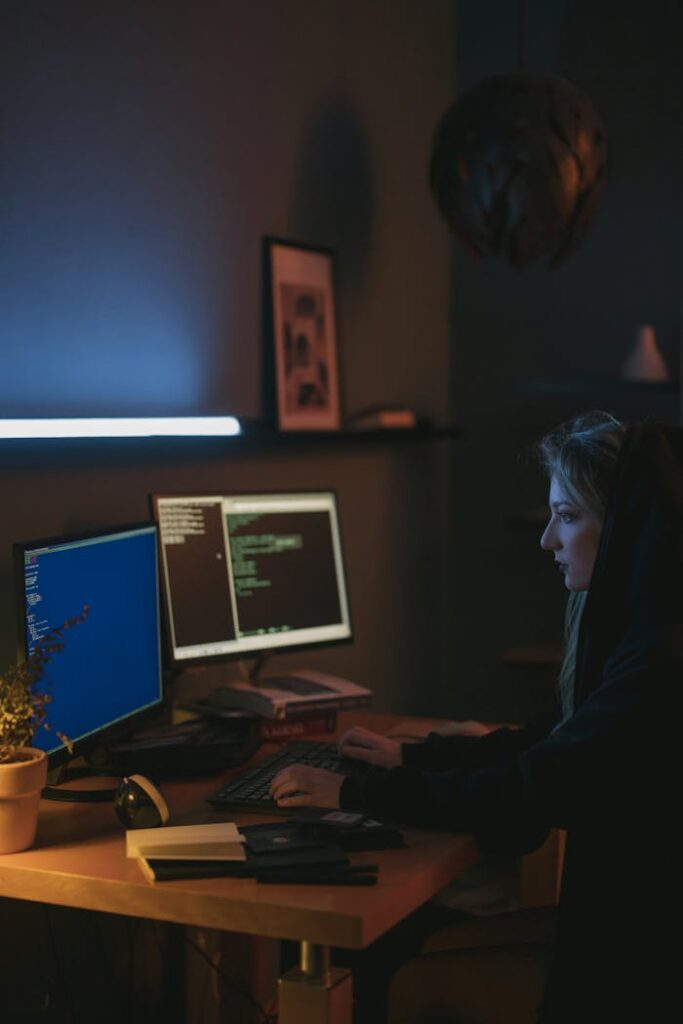 Woman Using a Computer